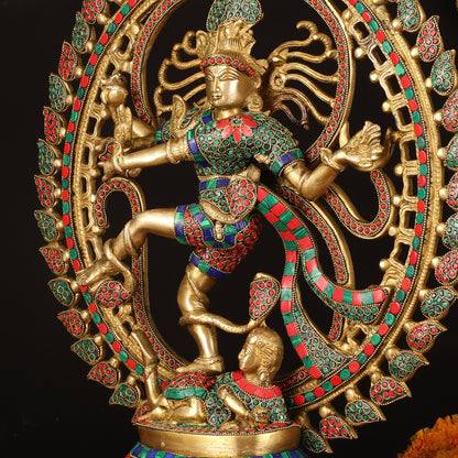 Brass Superfine Handcrafted Nataraja Statue with Meenakari - 21" Height