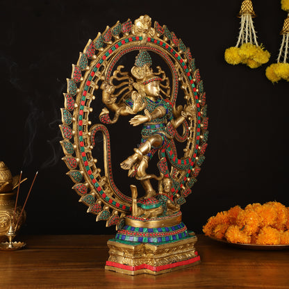 Brass Superfine Handcrafted Nataraja Statue with Meenakari - 21" Height