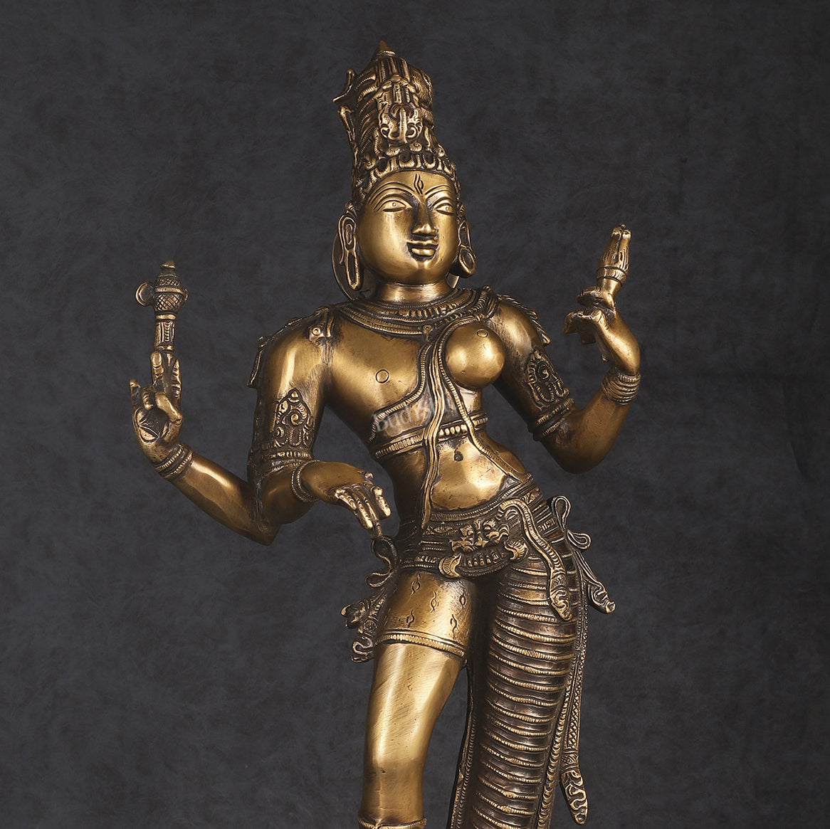 Antique Touch Ardhanareshwara Shiv Parvati Brass Idol 23"