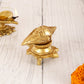 Brass small ganesha shankh on tortoise stand
