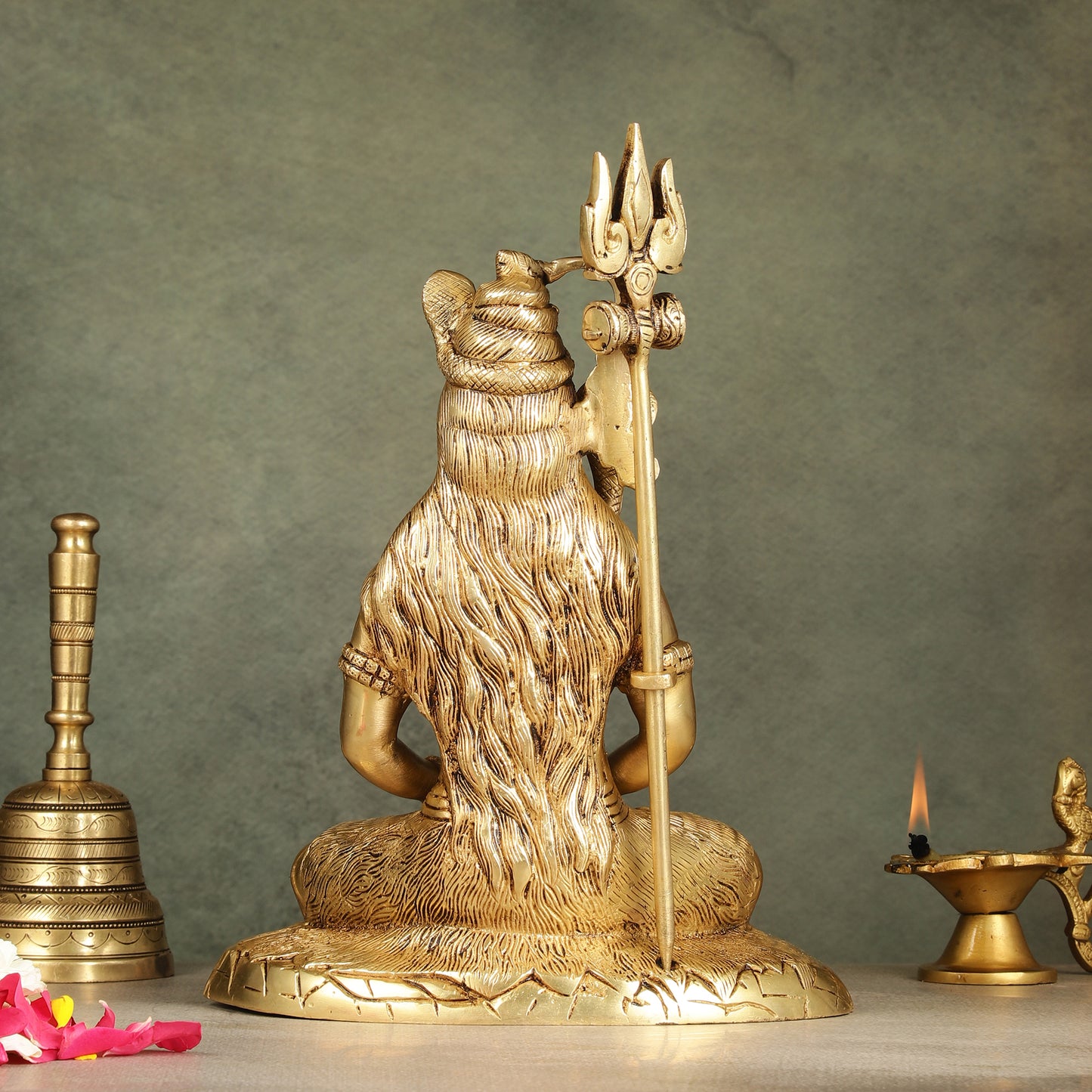 Handcrafted Brass Lord Shiva in meditation Statue  | Height 10.5 "