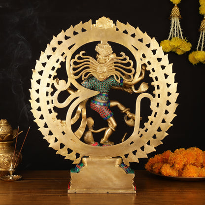 Brass Superfine Handcrafted Nataraja Statue with Meenakari - 21" Height