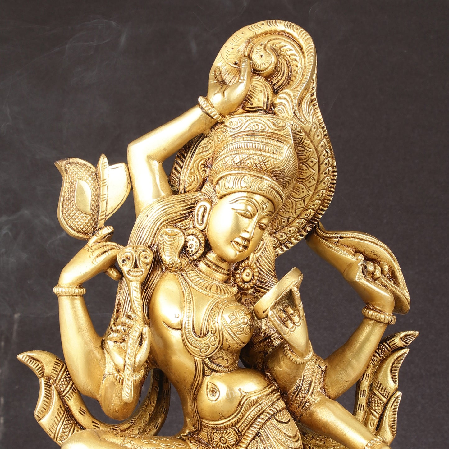 Sacred Pure Brass Dancing Ardhanarishwara Statue | Shiv Shakti as One | 16.5"