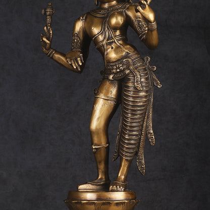 Antique Touch Ardhanareshwara Shiv Parvati Brass Idol 23"