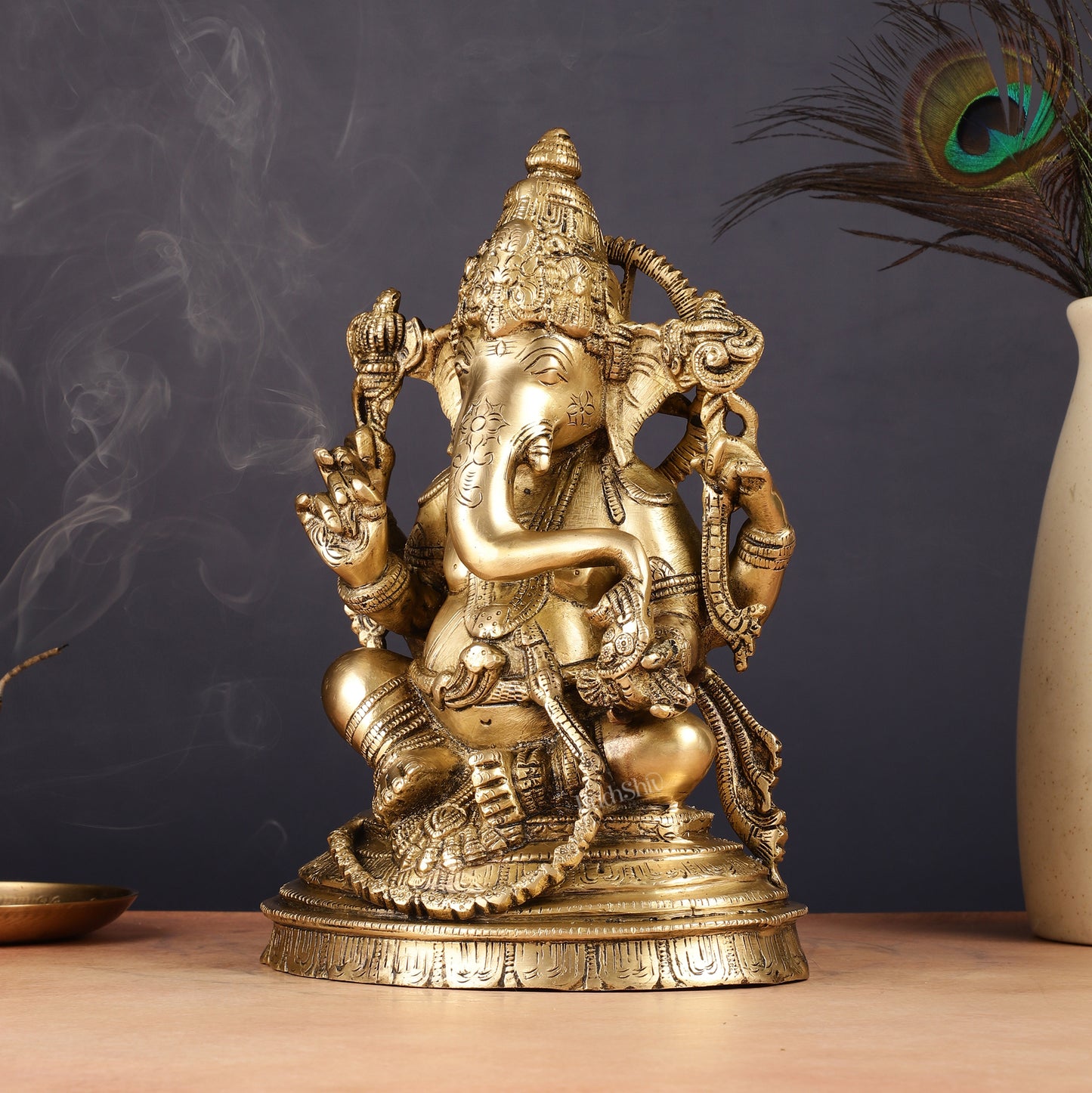 Pure Brass Lord Ganesha Statue 10" finely crafted