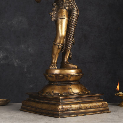 Antique Touch Ardhanareshwara Shiv Parvati Brass Idol 23"