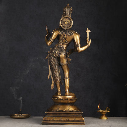 Antique Touch Ardhanareshwara Shiv Parvati Brass Idol 23"