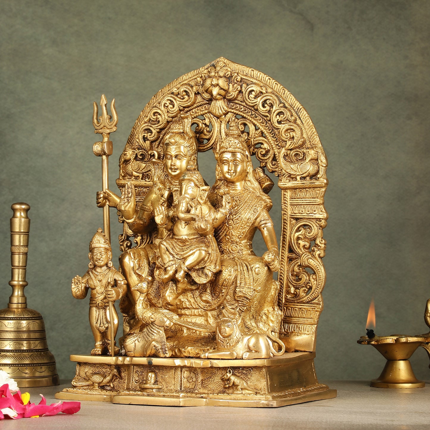 The complete Brass Shiva Parivar Idol 12"