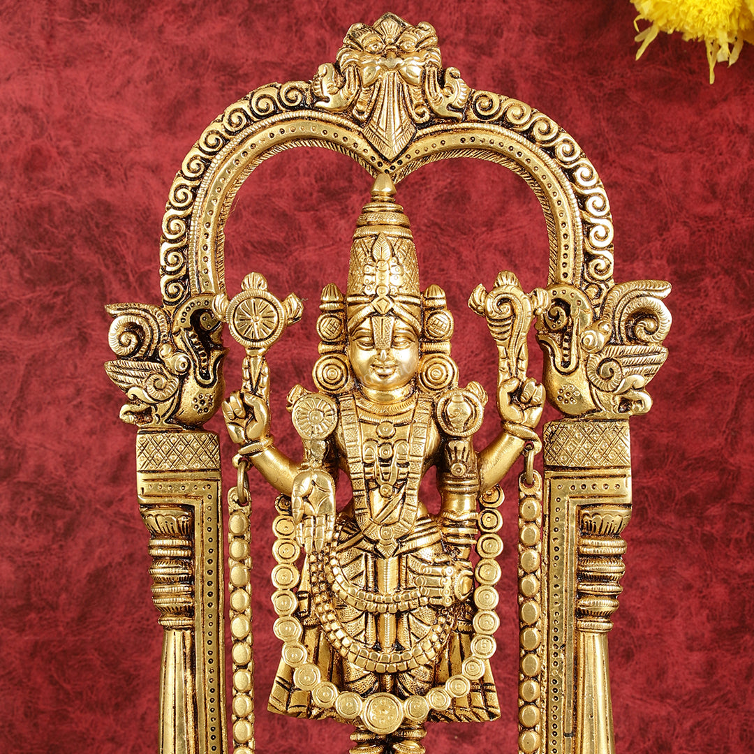 Brass Tirupati Balaji Statue 14" antique tone