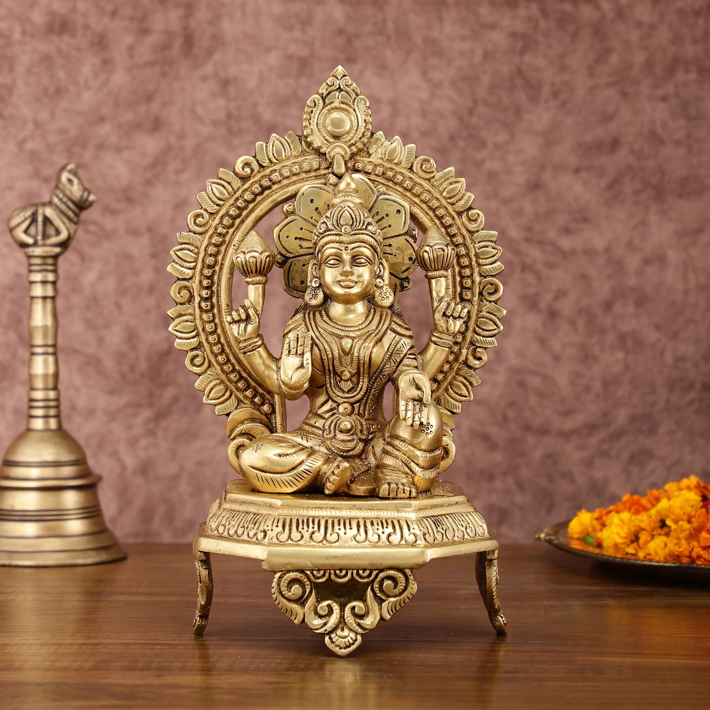 Brass Superfine Ganesha Lakshmi 10.5 "