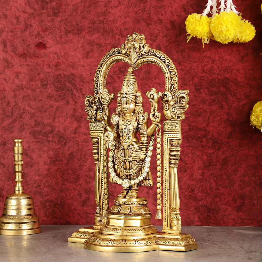 Brass Tirupati Balaji Statue 14" antique tone