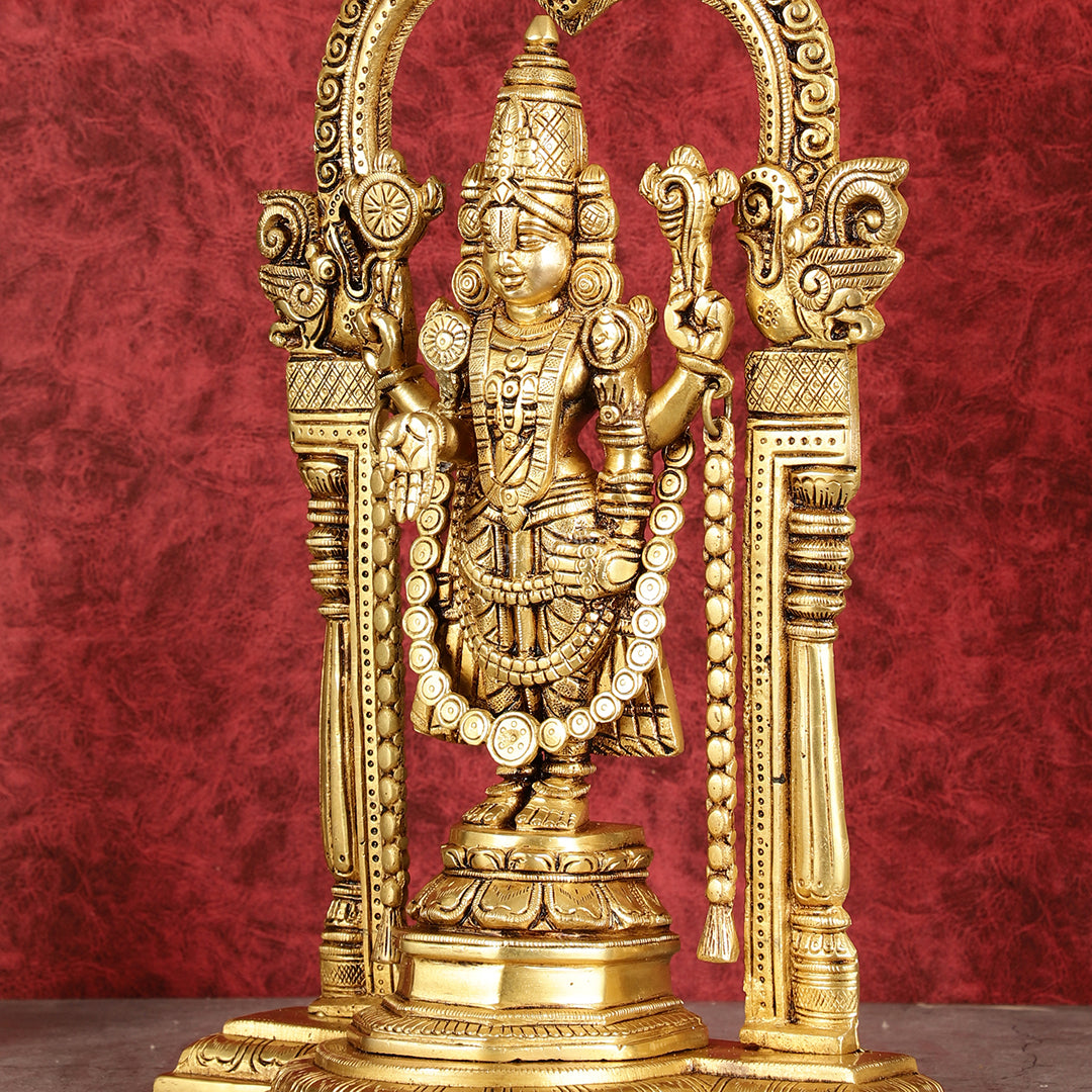 Brass Tirupati Balaji Statue 14" antique tone