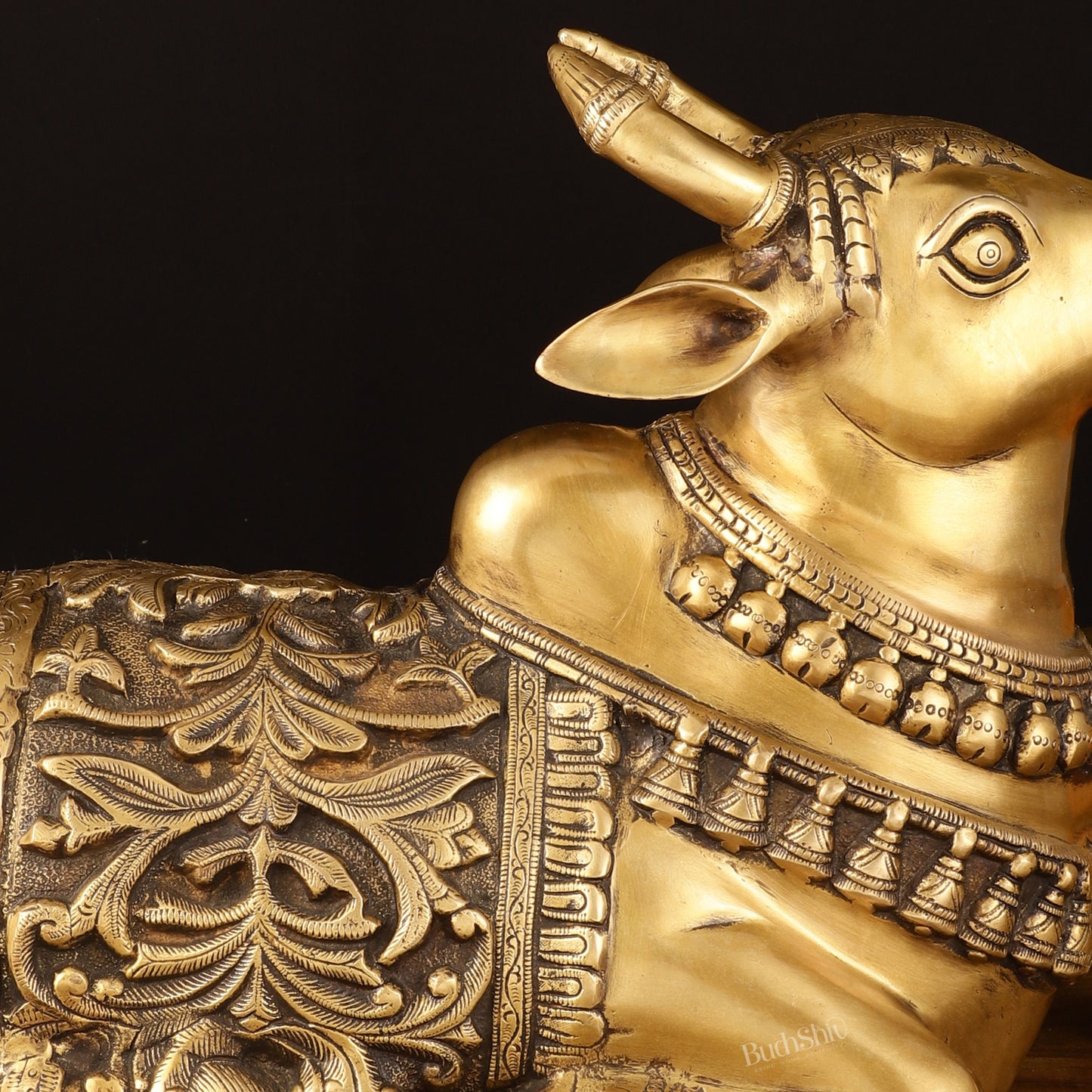 Large Brass Superfine Nandi Sculpture - 21" Divine Statue