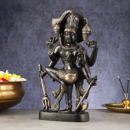 Pure Brass Handcrafted Lord Shiva Dancing with 6 Arms - 13 inch