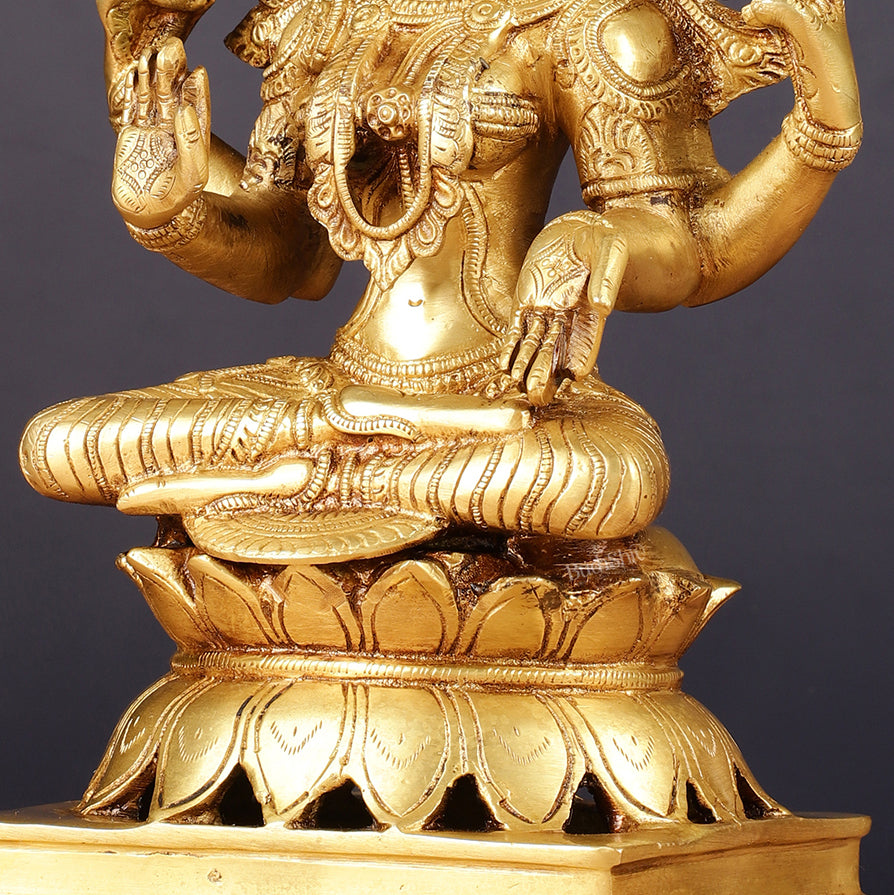 Brass Goddess Lakshmi Statue 12"