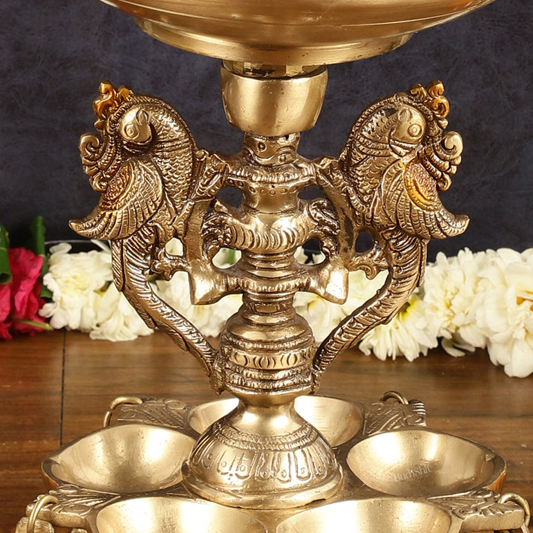 Pure Brass Urli with Stand Diyas | 13 Inch