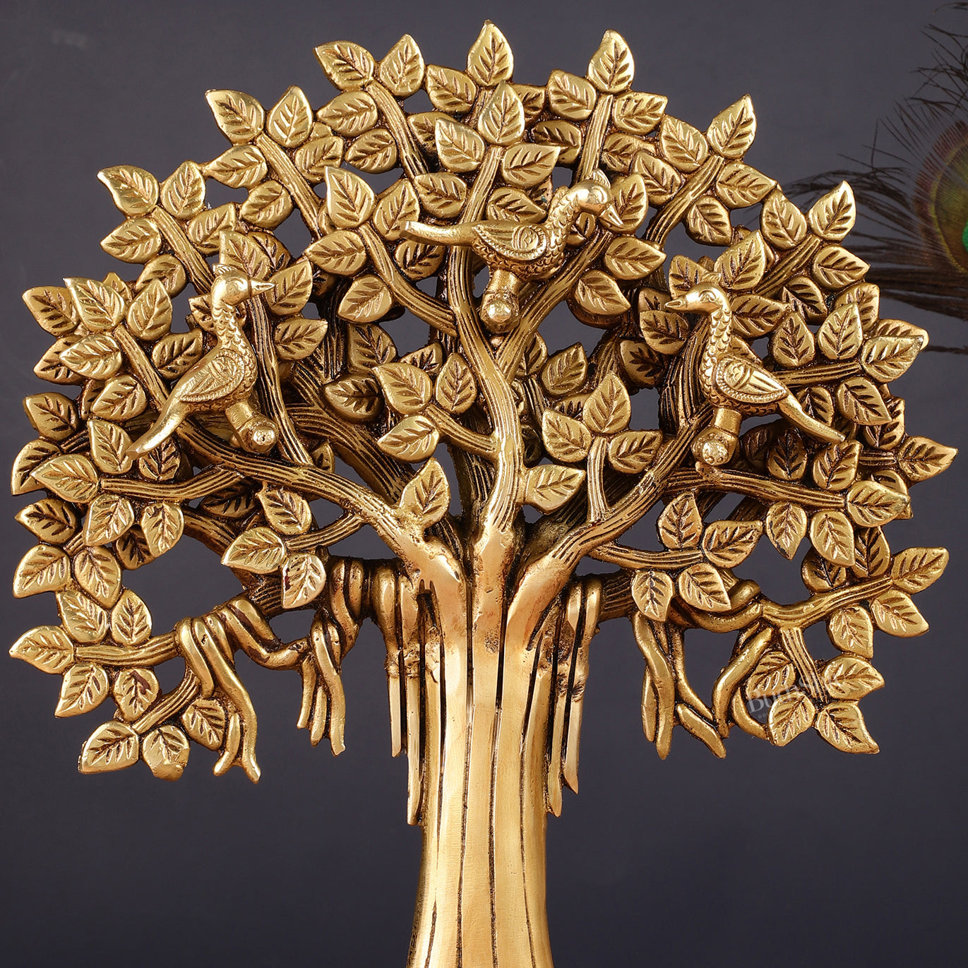 Exquisite Brass Kalpavriksha Tree of Life Showpiece - Table Standing | Height 12"