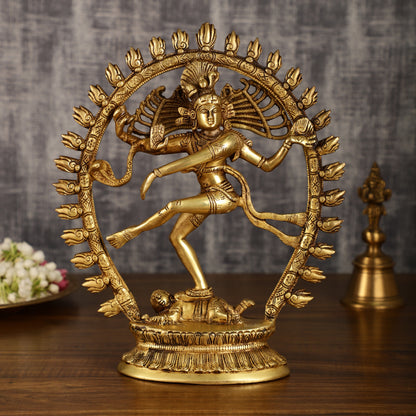 Pure Brass Nataraja with Oval Ring | 12 Inch Height | 3.2 KG