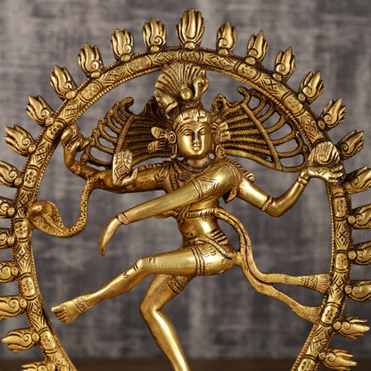 Pure Brass Nataraja with Oval Ring | 12 Inch Height | 3.2 KG