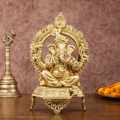 Brass Superfine Ganesha Lakshmi 10.5 "