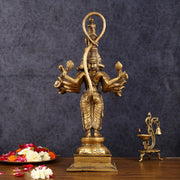 Brass Standing Panchmukhi Hanuman Statue 22 inch