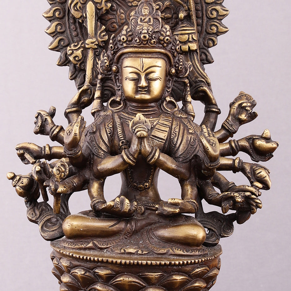 Pure Brass Buddhist Durga Mother of All Buddha's Statue – 11.5