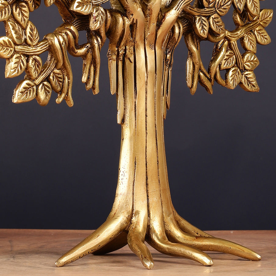 Exquisite Brass Kalpavriksha Tree of Life Showpiece - Table Standing | Height 12"