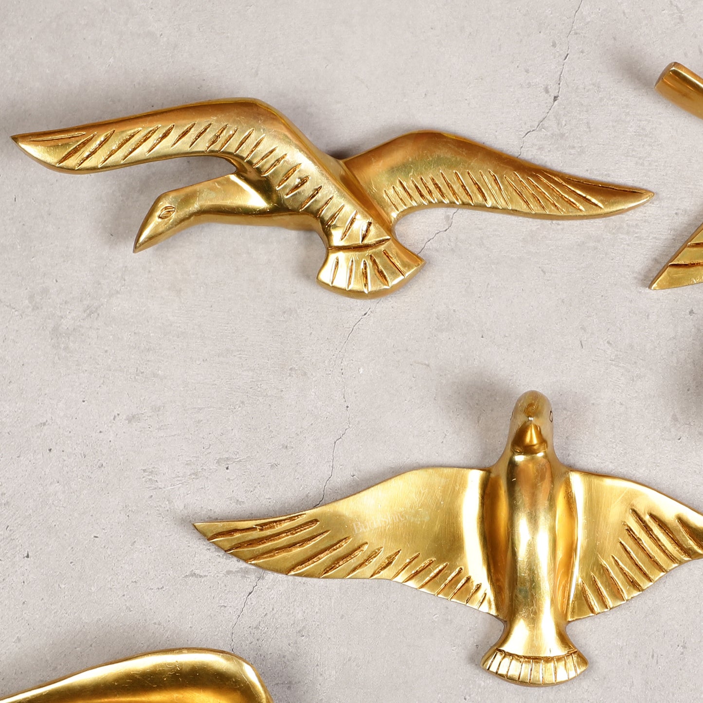 Pure Brass Wall Hanging Birds – Set of 5