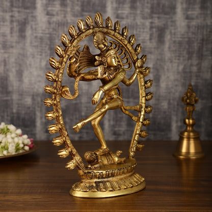 Pure Brass Nataraja with Oval Ring | 12 Inch Height | 3.2 KG