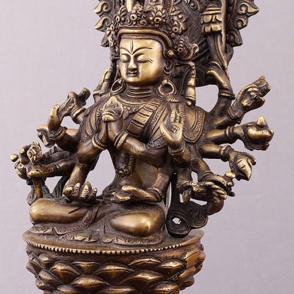 Pure Brass Buddhist Durga Mother of All Buddha's Statue – 11.5