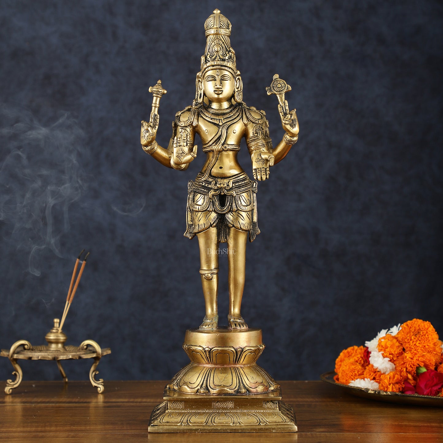 Handcrafted Brass Bhagawan Hari-Hara Statue – 16.5" Height, Divine Harmony