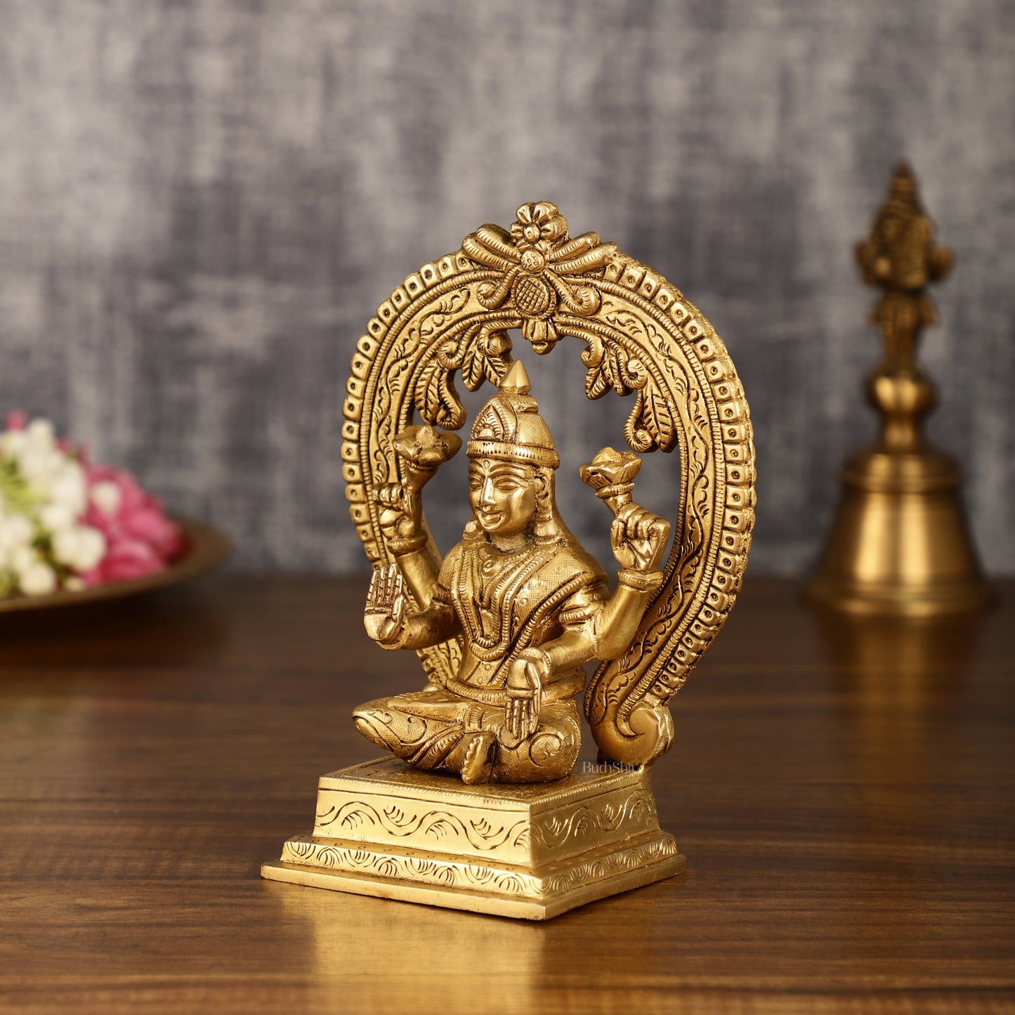 Brass Ganesha and Lakshmi Statues | 7 Inch