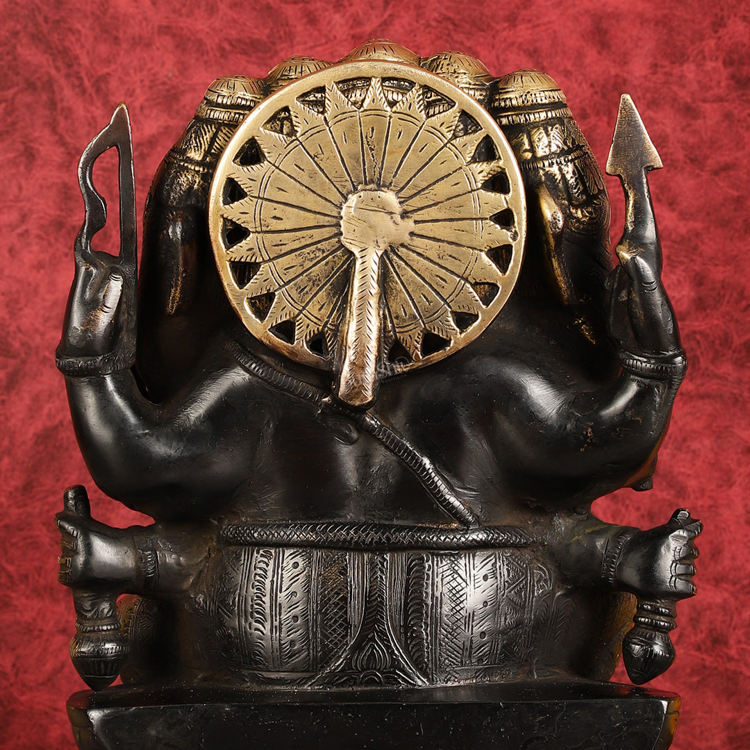 Pure Brass Superfine Panchmukhi Ganesha Statue 11"