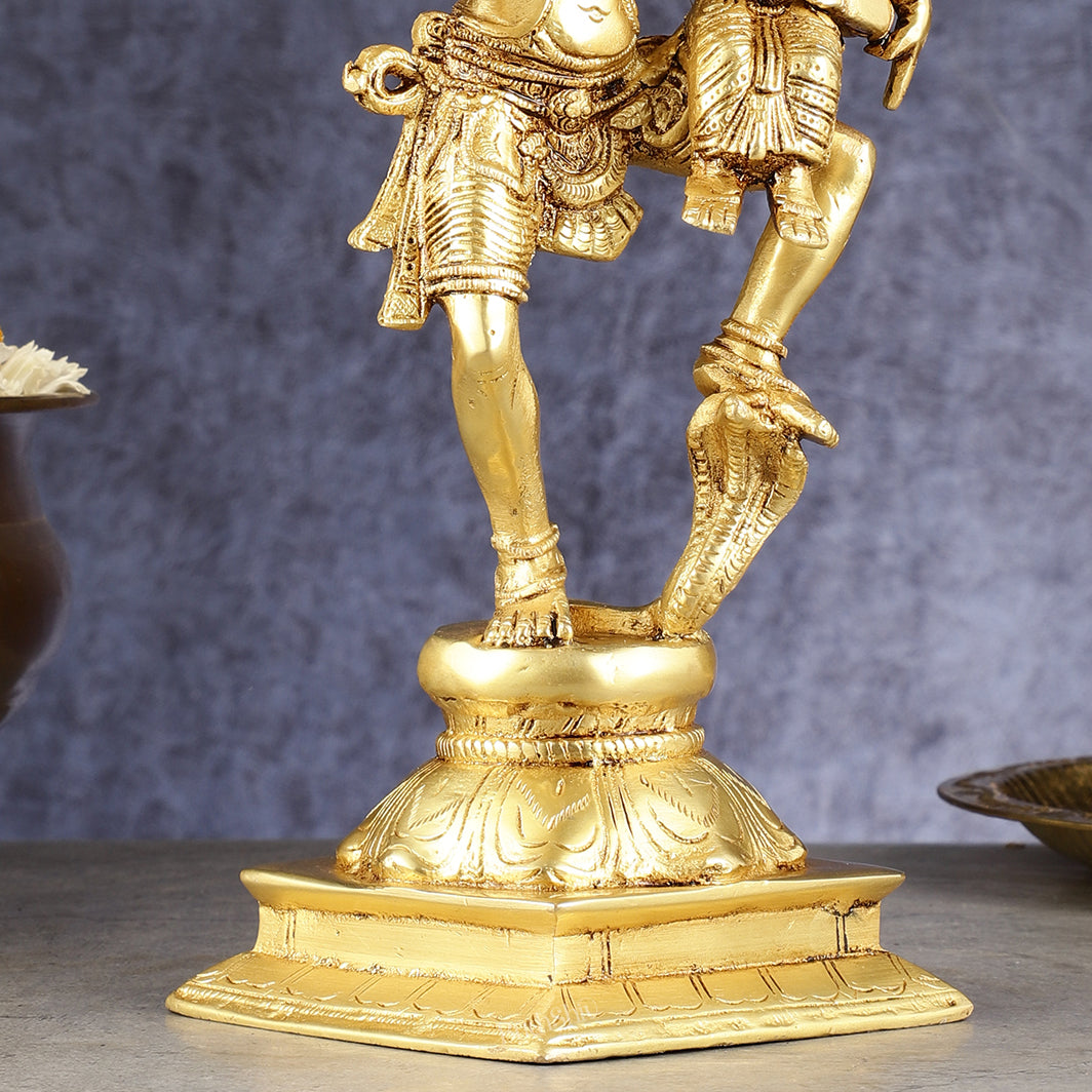 Pure Brass Lord Narsimha with Devi Lakshmi Idol - 12"