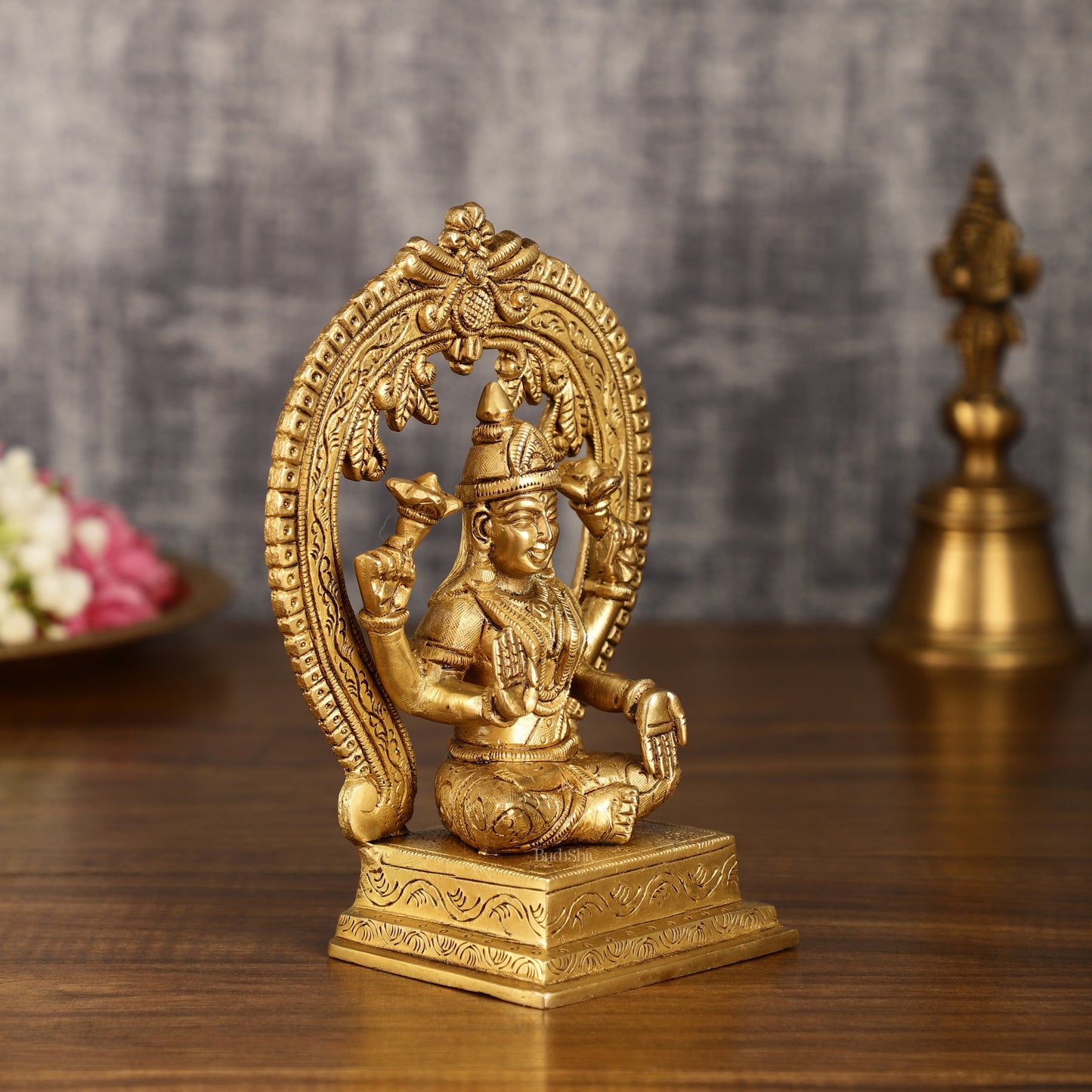 Brass Ganesha and Lakshmi Statues | 7 Inch