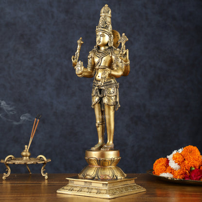 Handcrafted Brass Bhagawan Hari-Hara Statue – 16.5" Height, Divine Harmony