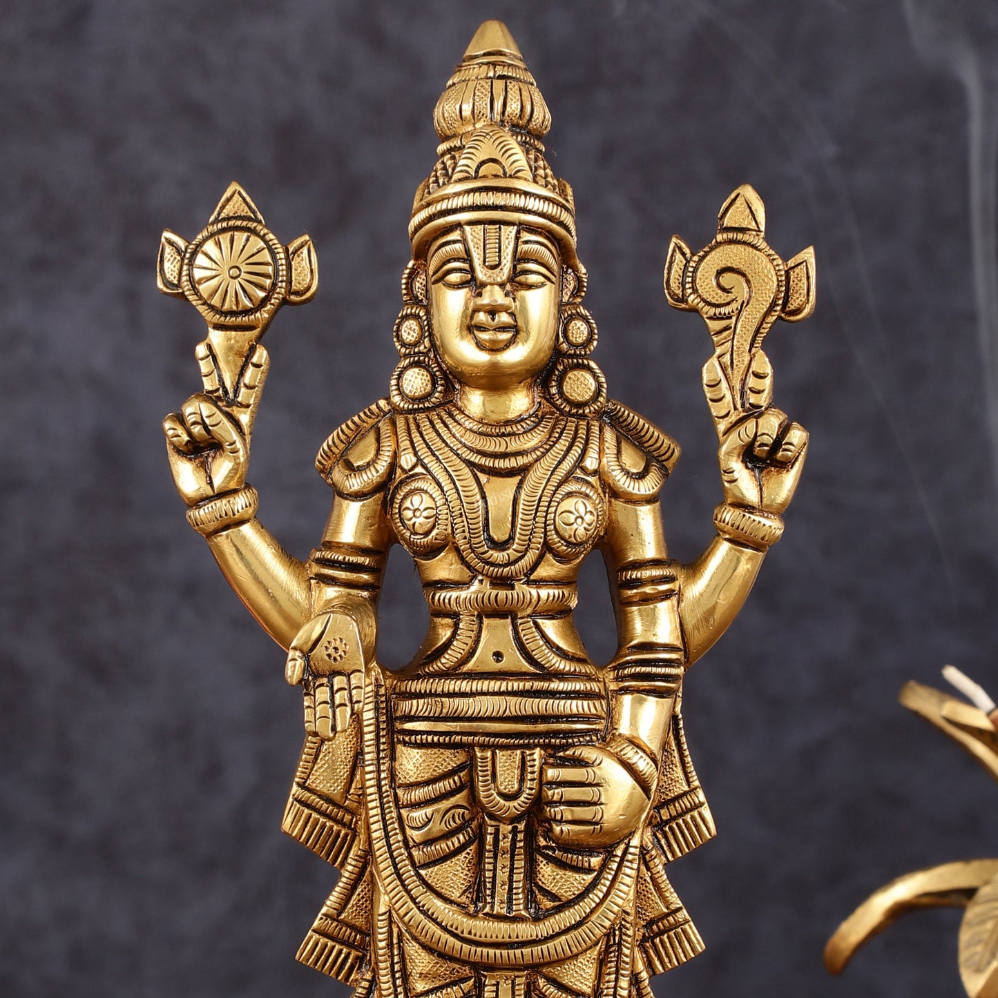 Brass Tirupati Balaji lord Venkateshwara statue 9"