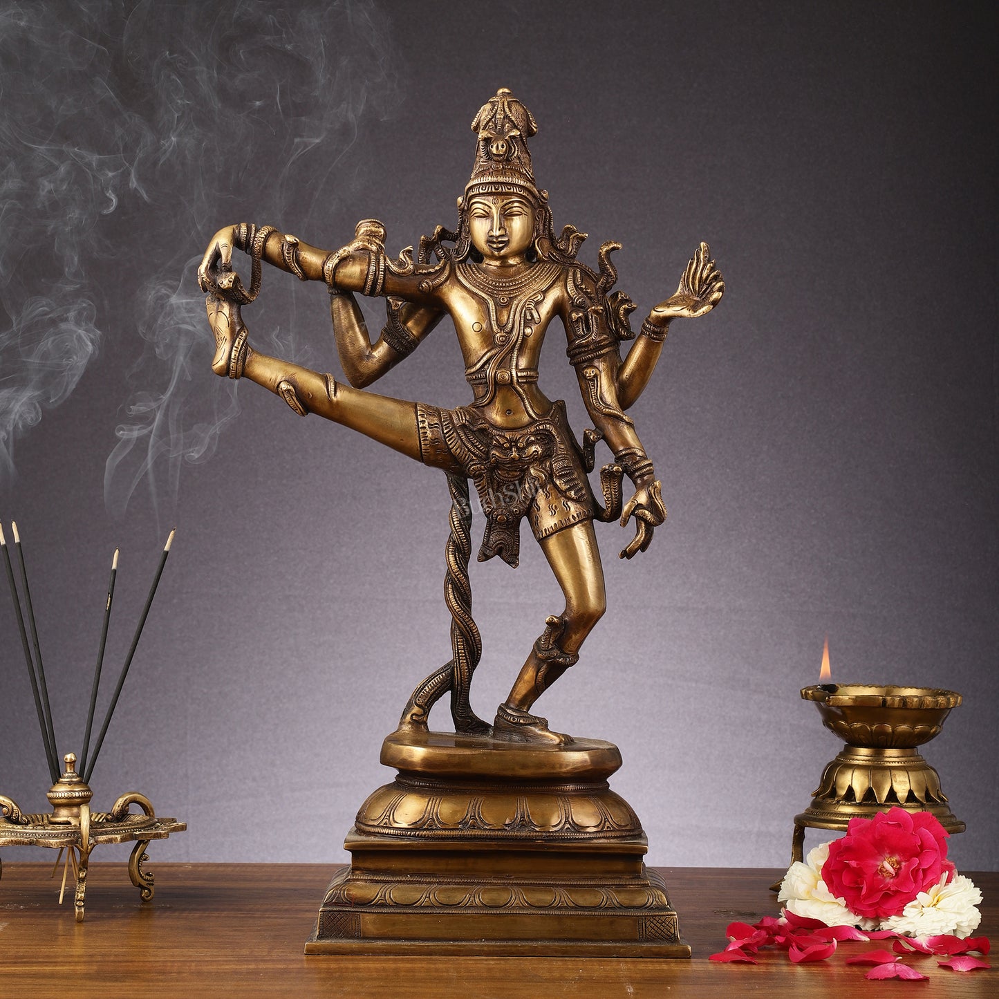 Divine 18-Inch Brass Nataraja Idol