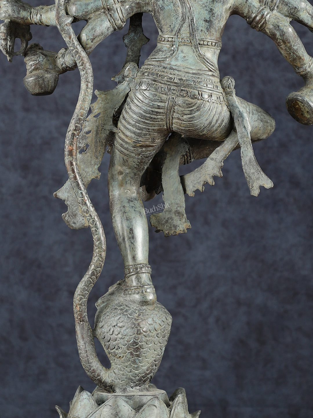 Balinese Bronze Dancing Krishna on Kaliya Naag Sculpture – 25" Height