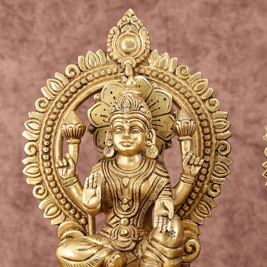 Brass Superfine Ganesha Lakshmi 10.5 "