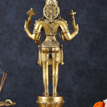 Handcrafted Brass Bhagawan Hari-Hara Statue – 16.5" Height, Divine Harmony