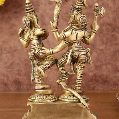 Brass Superfine Dancing Shiva Parvati Idol - 6" Tall