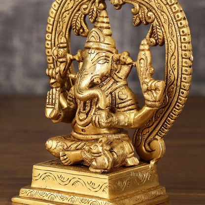 Brass Ganesha and Lakshmi Statues | 7 Inch