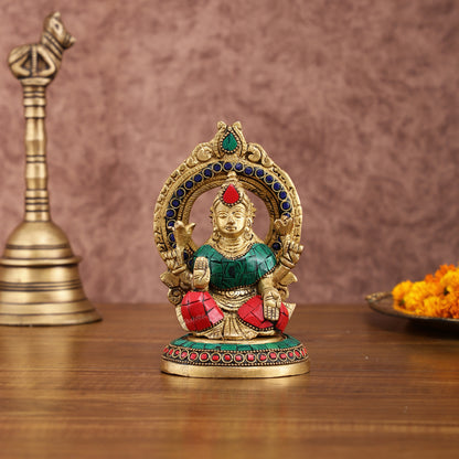 Superfine Brass Ganesh Lakshmi Idol Pair | 5.5-inch, 3 kg