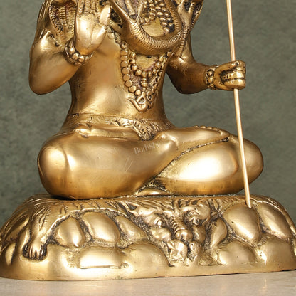 Elegant 10.5-Inch Brass Lord Shiva Idol