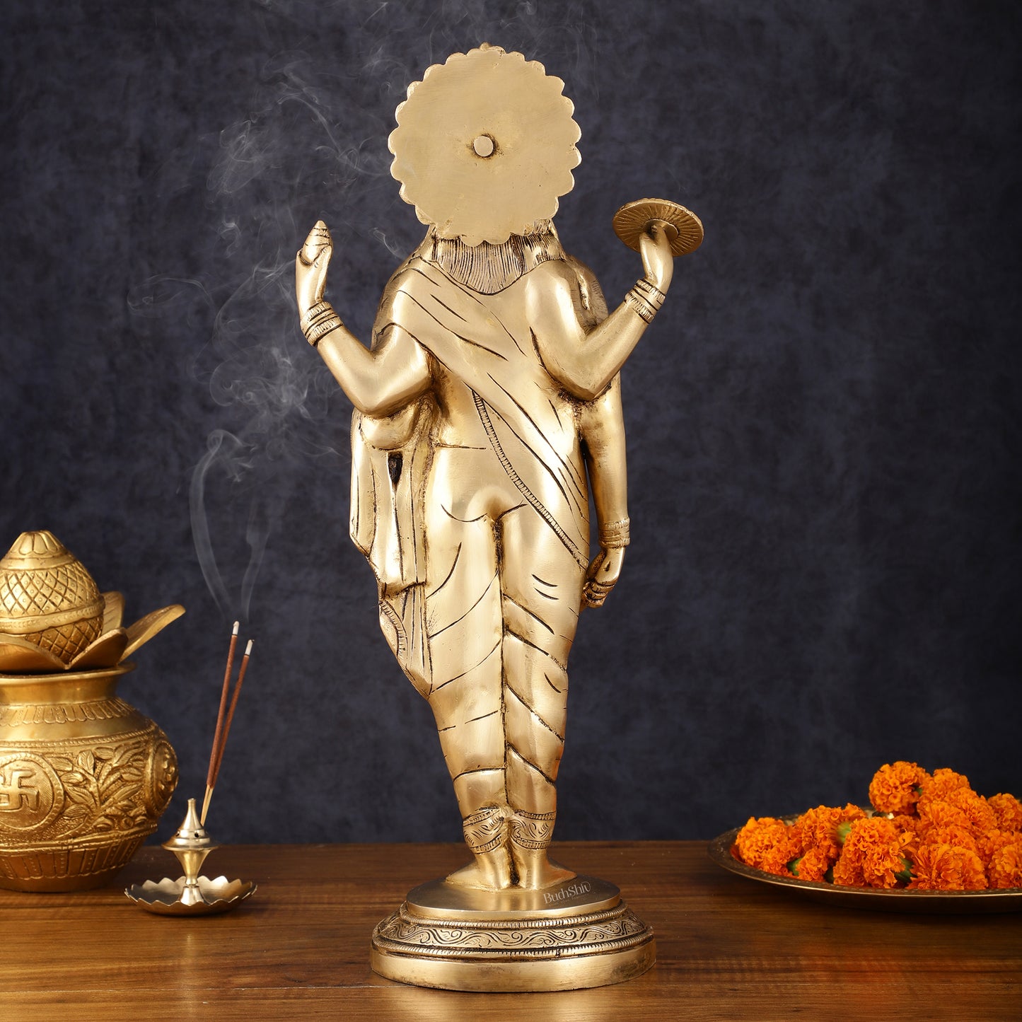 Pure Brass Superfine Dhanvantari Statue - 18" Height, 6 kg