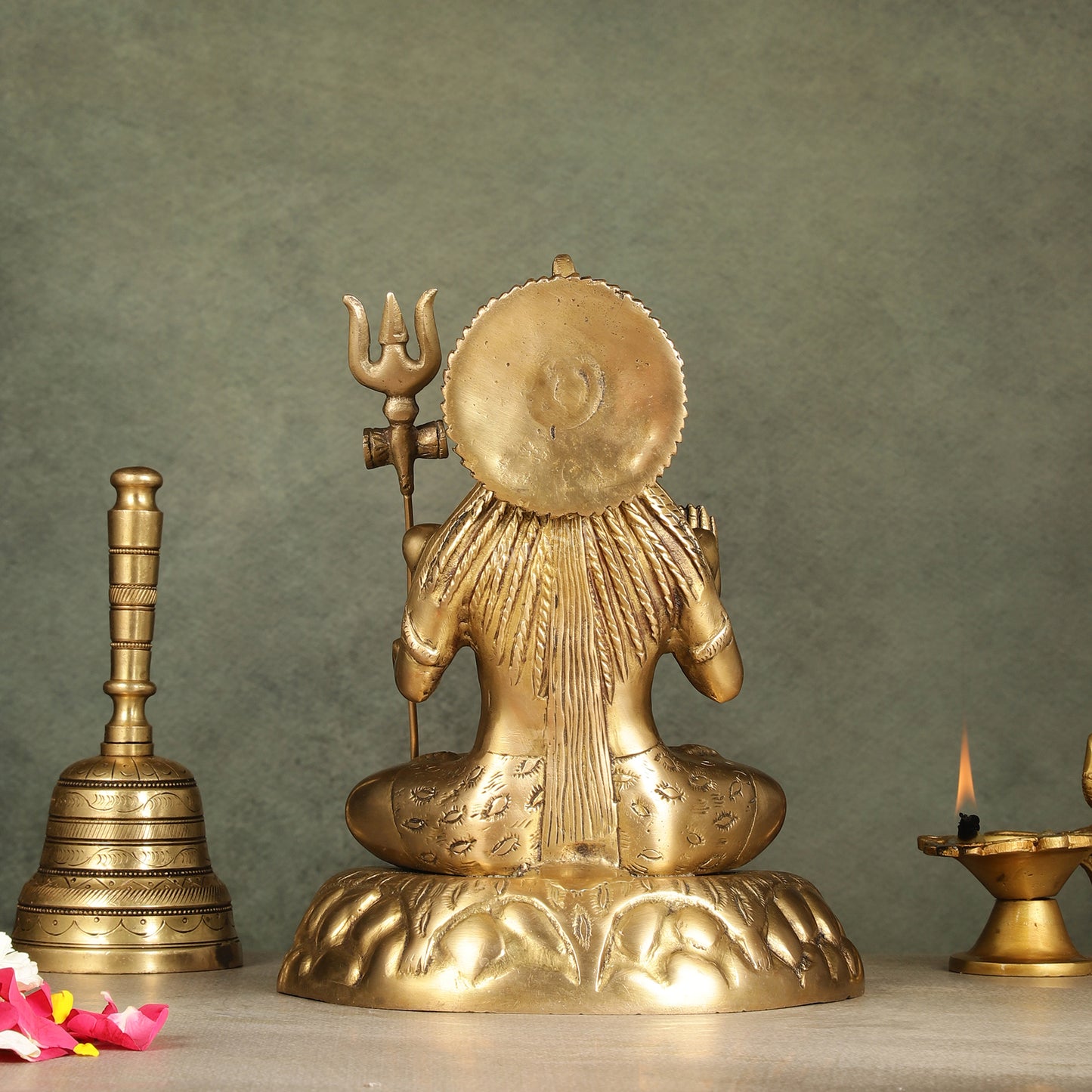 Elegant 10.5-Inch Brass Lord Shiva Idol