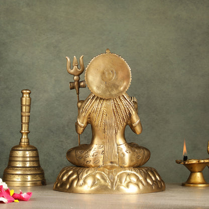 Elegant 10.5-Inch Brass Lord Shiva Idol