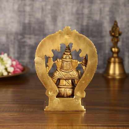 Brass Ganesha and Lakshmi Statues | 7 Inch