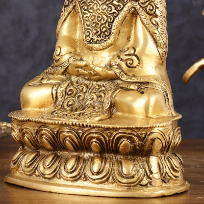 Pure Brass Japanese Meditation Buddha - 8" Height